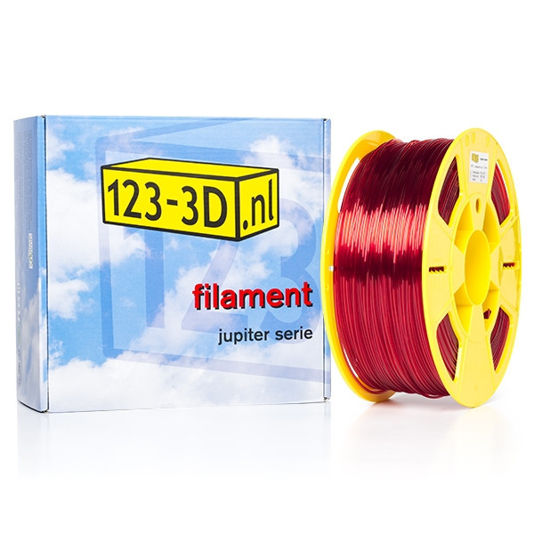 123-3D PETG filament | Transparent Röd | 1,75mm | 1kg  DFP01178 - 1