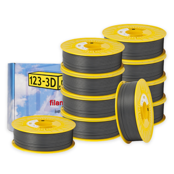 123-3D PLA Filament 10-pack | Grå | 1,75mm | 1,1kg/st  DFE20324 - 1