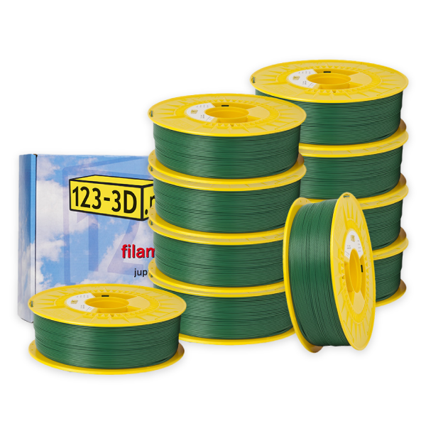 123-3D PLA Filament 10-pack | Grön | 1,75mm | 1,1kg/st  DFE20331 - 1