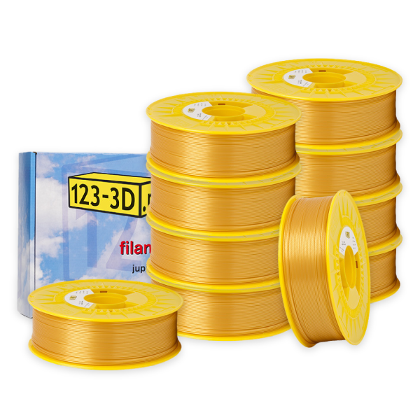 123-3D PLA Filament 10-pack | Guld | 1,75mm | 1,1kg/st  DFE20333 - 1