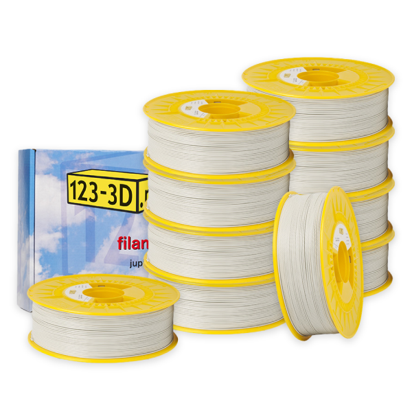 123-3D PLA Filament 10-pack | Ljusgrå | 1,75mm | 1,1kg/st  DFE20338 - 1