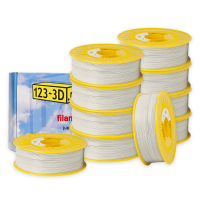 123-3D PLA Filament 10-pack | Ljusgrå | 1,75mm | 1,1kg/st  DFE20338