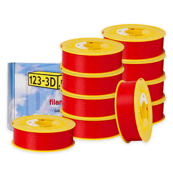 123-3D PLA Filament 10-pack | Röd | 1,75mm | 1,1kg/st  DFE20325 - 1