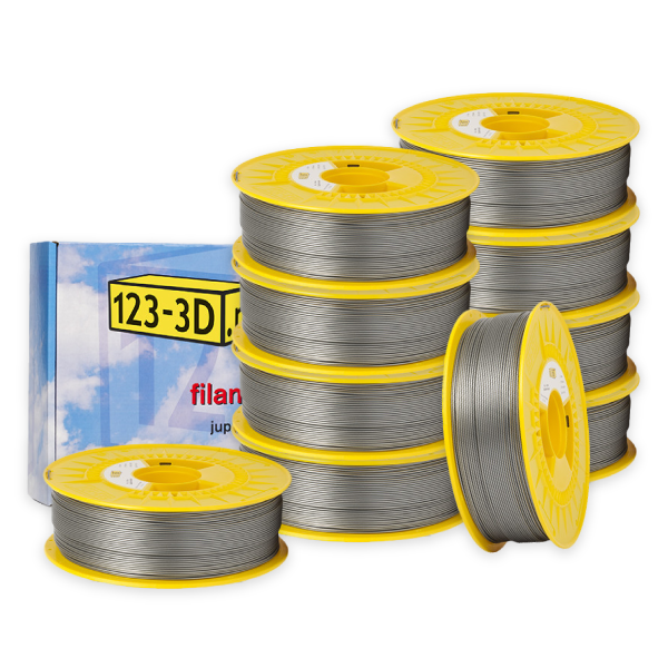 123-3D PLA Filament 10-pack | Silver | 1,75mm | 1,1kg/st  DFE20332 - 1