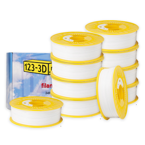 123-3D PLA Filament 10-pack | Snövit | 1,75mm | 1,1kg/st  DFE20328 - 1