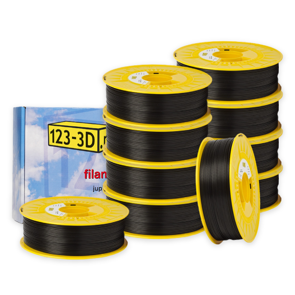 123-3D PLA Filament 10-pack | Svart | 1,75mm | 1,1kg/st  DFE20322 - 1