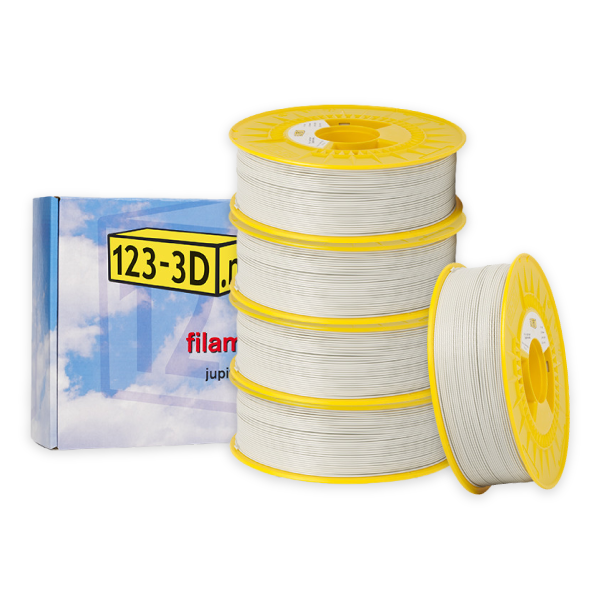 123-3D PLA Filament 5-pack | Ljusgrå | 1,75mm | 1,1kg/st  DFE20318 - 1