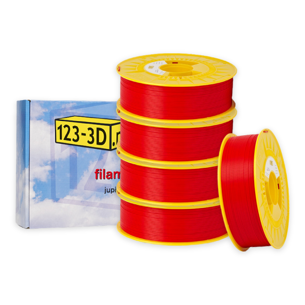 123-3D PLA Filament 5-pack | Röd | 1,75mm | 1,1kg/st  DFE20305 - 1