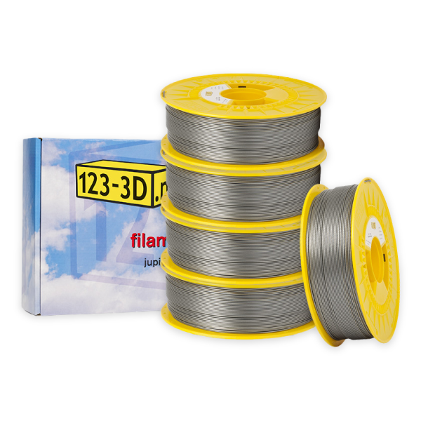 123-3D PLA Filament 5-pack | Silver | 1,75mm | 1,1kg/st  DFE20312 - 1