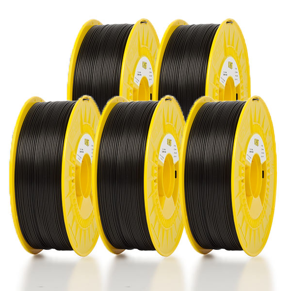 123-3D PLA Filament 5-pack | Svart | 1.75mm | 1,1kg/st  DFE00027 - 1