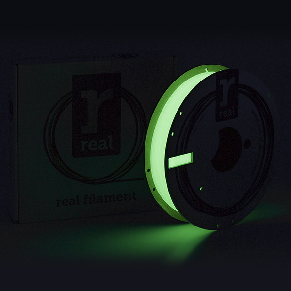 REAL PLA filament | Grön | 1,75mm | 0,5kg | Glow in the dark  DFP02238 - 1