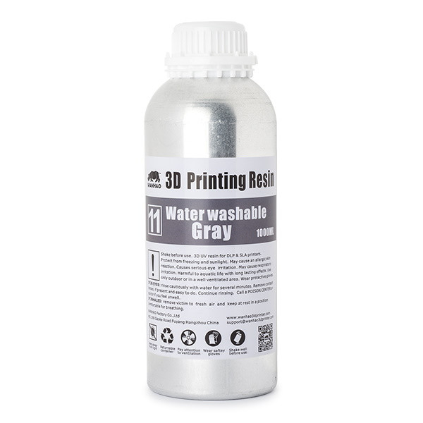 Wanhao UV Water Washable resin | Grå | 1000ml 0308238 DLQ02029 - 1