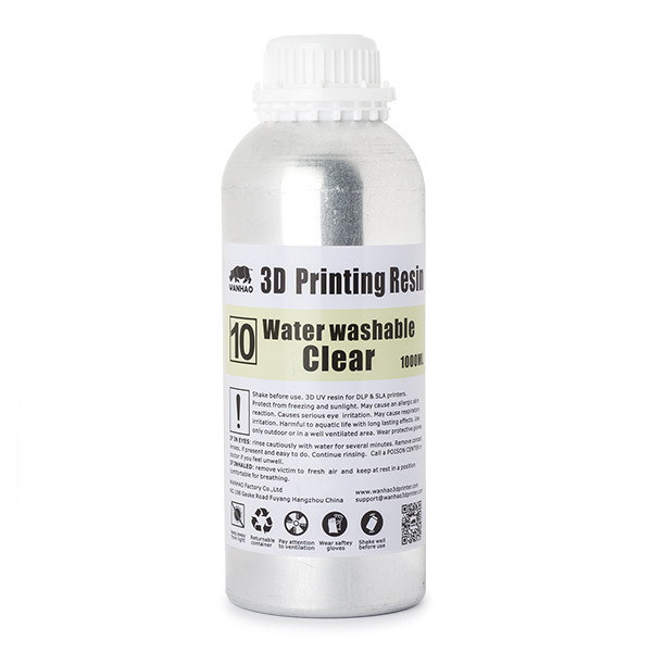 Wanhao UV Water Washable resin | Transparent | 1000ml 0308236 DLQ02032 - 1